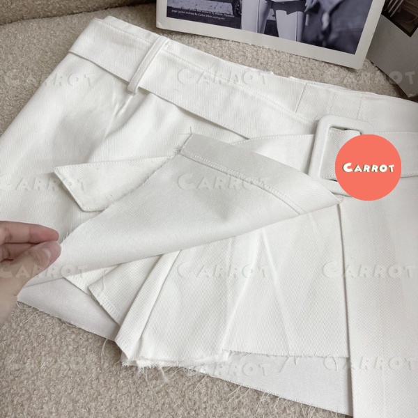 Chân váy ngắn có quần bên trong kèm nịt đai vải kaki eo  75 tôn dáng sexy carrotxinhdep-135