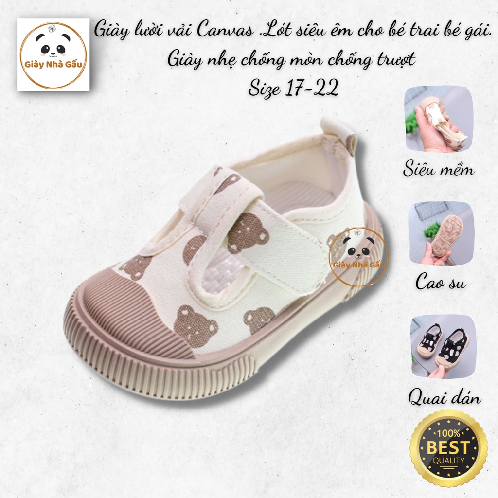 Giày Vải Canvas Đế Mềm Thoáng Khí Thời Trang Xuân Hè Cho Bé Trai Gái - G01