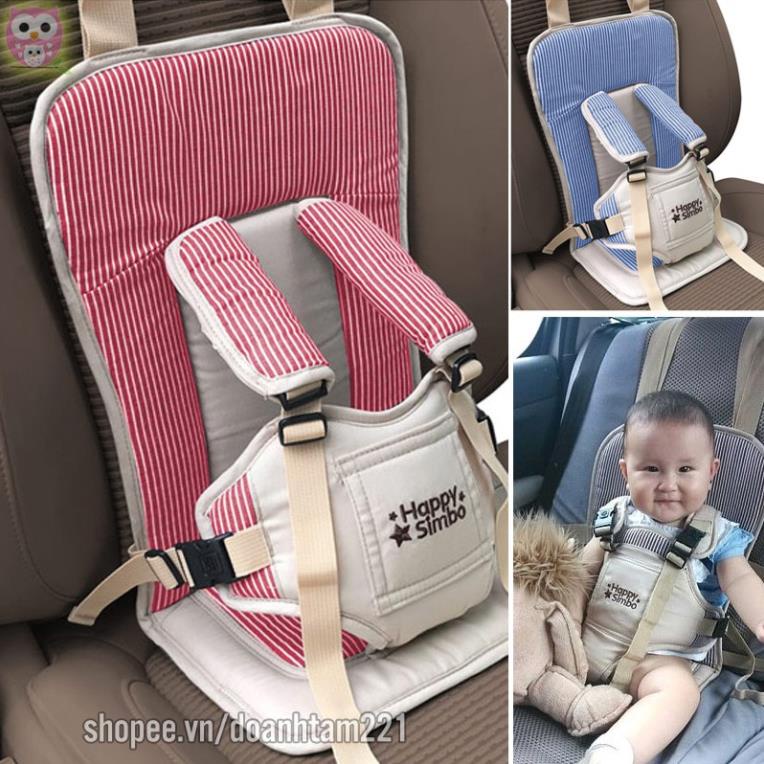 00 Đai ngồi ô tô an toàn cho bé, chất vải cotton bền đẹp 0