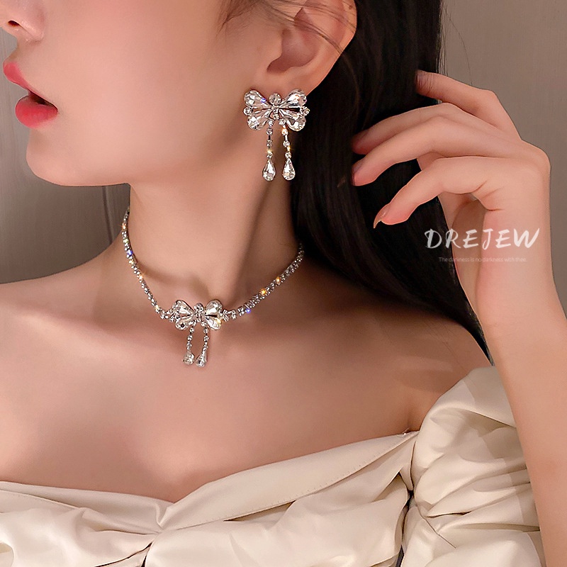 Bộ Trang Sức Đính Đá Thời Trang Sang Trọng Cho Nữ