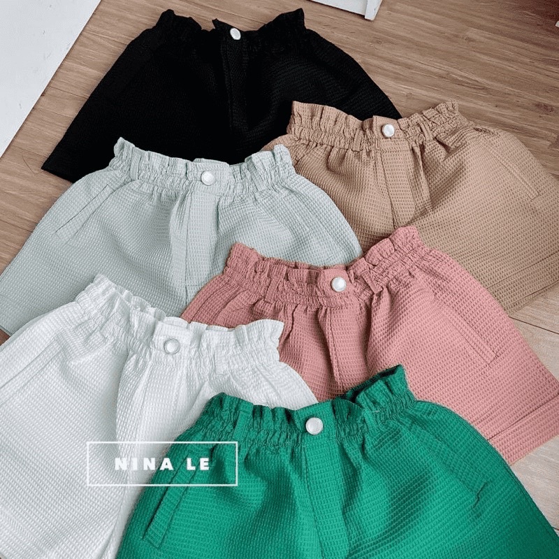 QÙA TẶNG CHUN BUỘC TÓC Quần Short Cạp Cao Tổ Ong hàng mới siêu hot cho Nữ m03