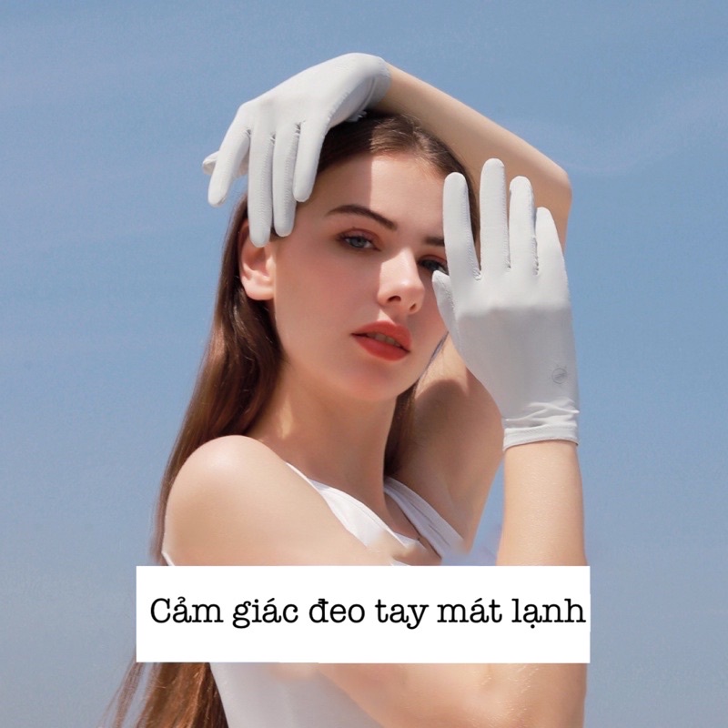 Găng Tay Ngắn Chống Nắng Tia UVA UVB Chính Hãng GoLoveJoy Dệt Vải Thun Lạnh Phong Cách Hàn Quốc Chống Trượt