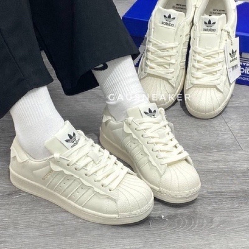 Giày thể thao adidas superstar 2026 ma?u kem sữa ,Hồng Xanh, giày adidas mũi sò nam nữ bản mới nhất Full box