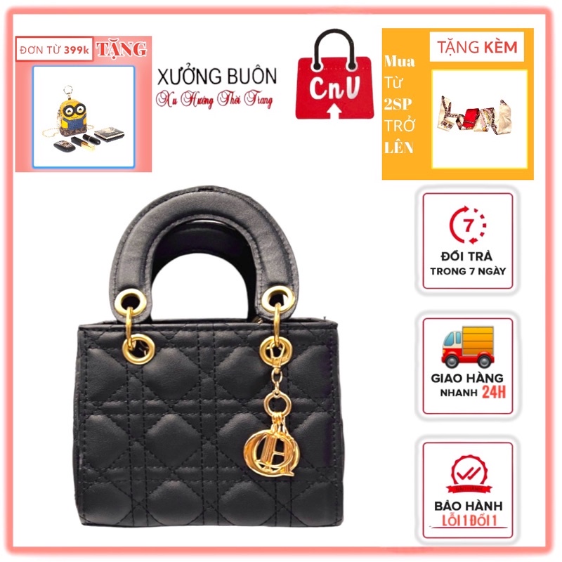 Túi xách nữ ô vuông size 18 đựng vừa điện thoại