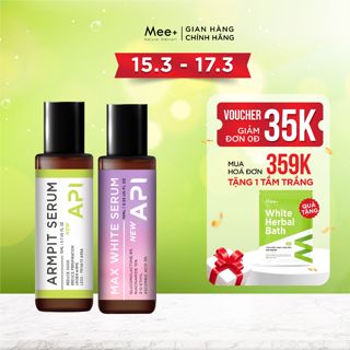 Khử mùi giảm thâm nách API, Son nách API, lăn nách mờ thâm, cấp ẩm, Combo khử mùi 10ml + trắng nách 10ml API