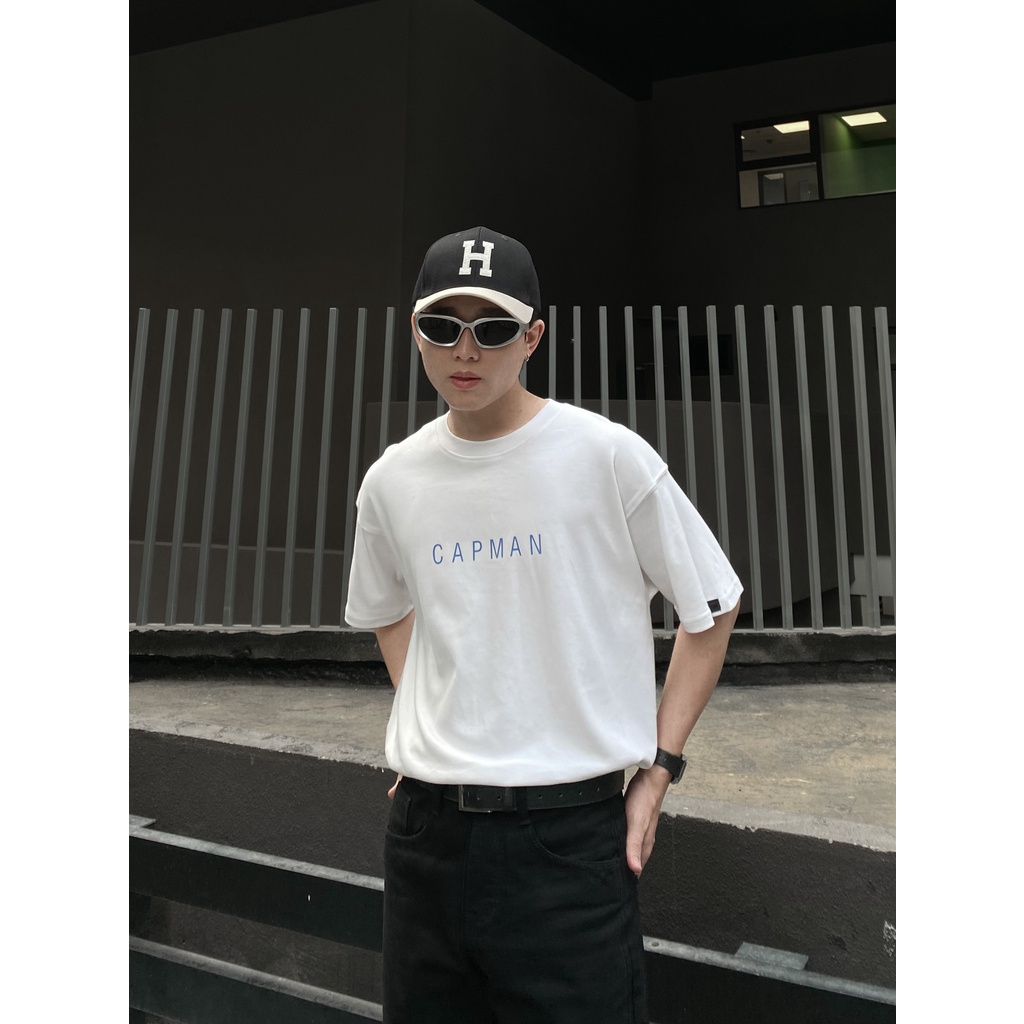 Áo thun unisex CAPMAN basic TEE phom rộng tay lỡ dành cho nam nữ - Ảnh 3