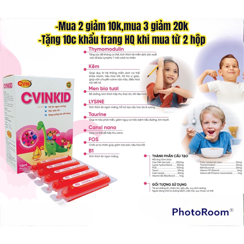 ✅Siro ăn ngon cho bé Hết BIẾNG ĂN,Hết TÁO BÓN,TĂNG CÂN Tự Nhie?n,Tăng SỨC ĐỀ KHÁNG - CVINKID