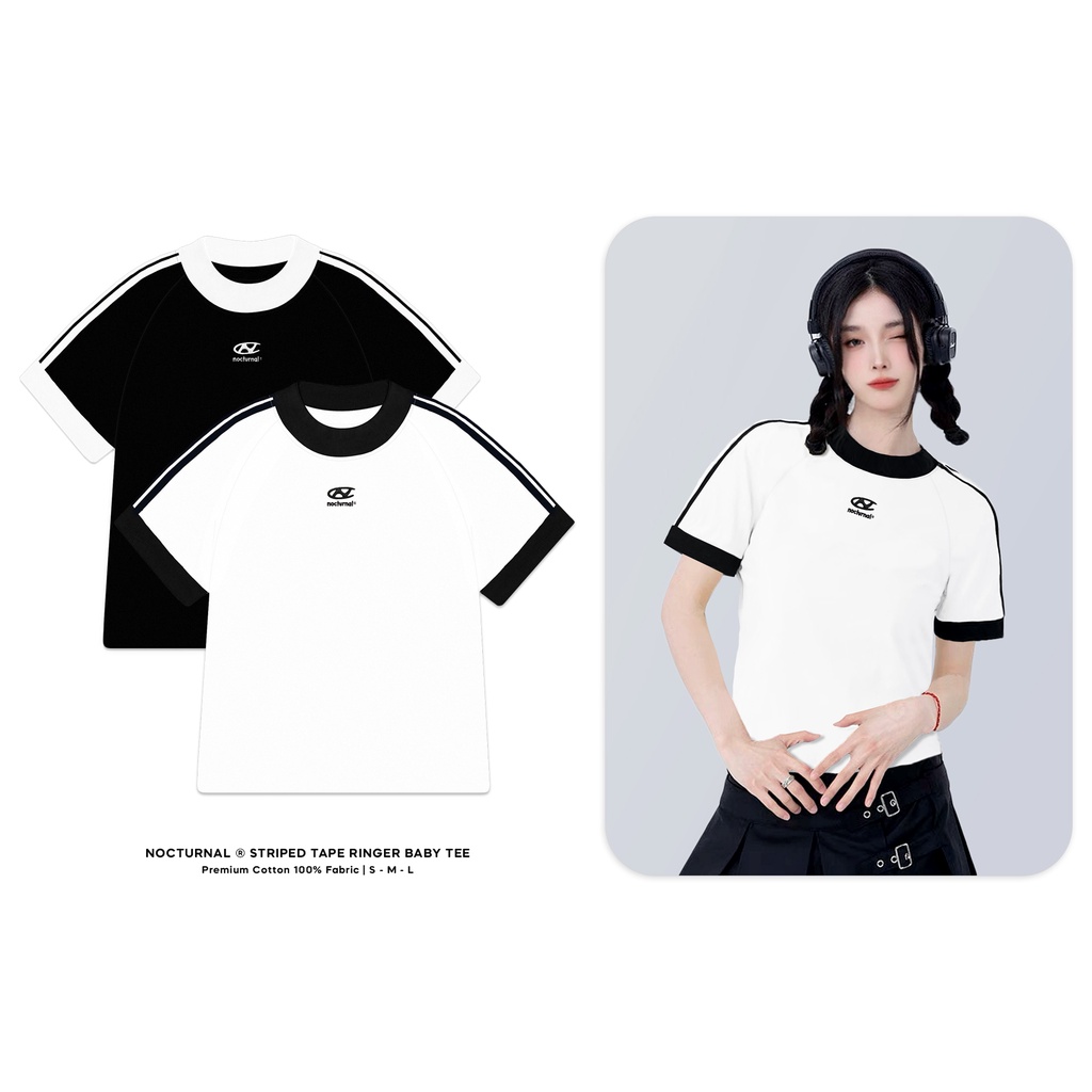 Áo Thun Baby Tee NOCTURNAL Ringer Tee Cotton 100% Nam Nữ Unisex Local Brand