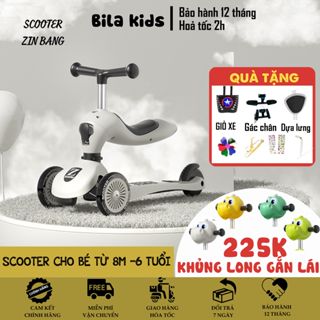 Xe scooter chòi chân cho bé ZinBang 3in1 trượt tập đi đồ chơi trẻ em1-6 tuổi có tay đẩy bánh xe phát sáng scoot and ride