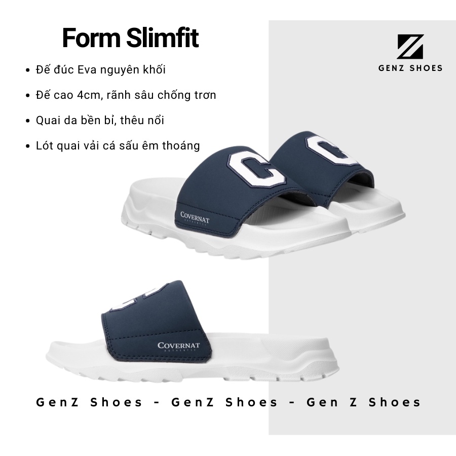 Dép Covernat Nữ Nam Quai Ngang Logo Thêu Chữ C Đế Đúc Eva Siêu Nhẹ Phong Cách Thời Trang Hàng Loại 1 GenZShoes