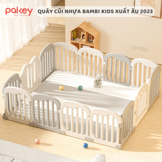 Quây Cũi Nhựa Bambi Cao Cấp TẶNG 100 BÓNG + THẢM DÀY - Quây Nhựa Cho Bé PAKEY Loại 1 Bảo Hành 3 Năm