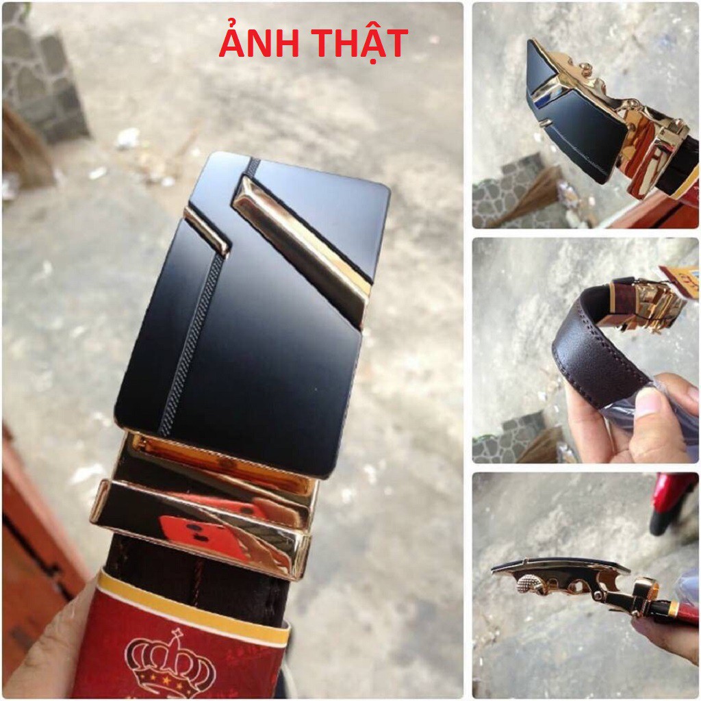 Thắt Lưng Da Nam Khóa Tự Động Cao Cấp Dây Nịt Nam Da Bò 100% Chính Hãng Baellerry Mạ Vàng Bạc Nam Tính GG-9K - Ảnh 4