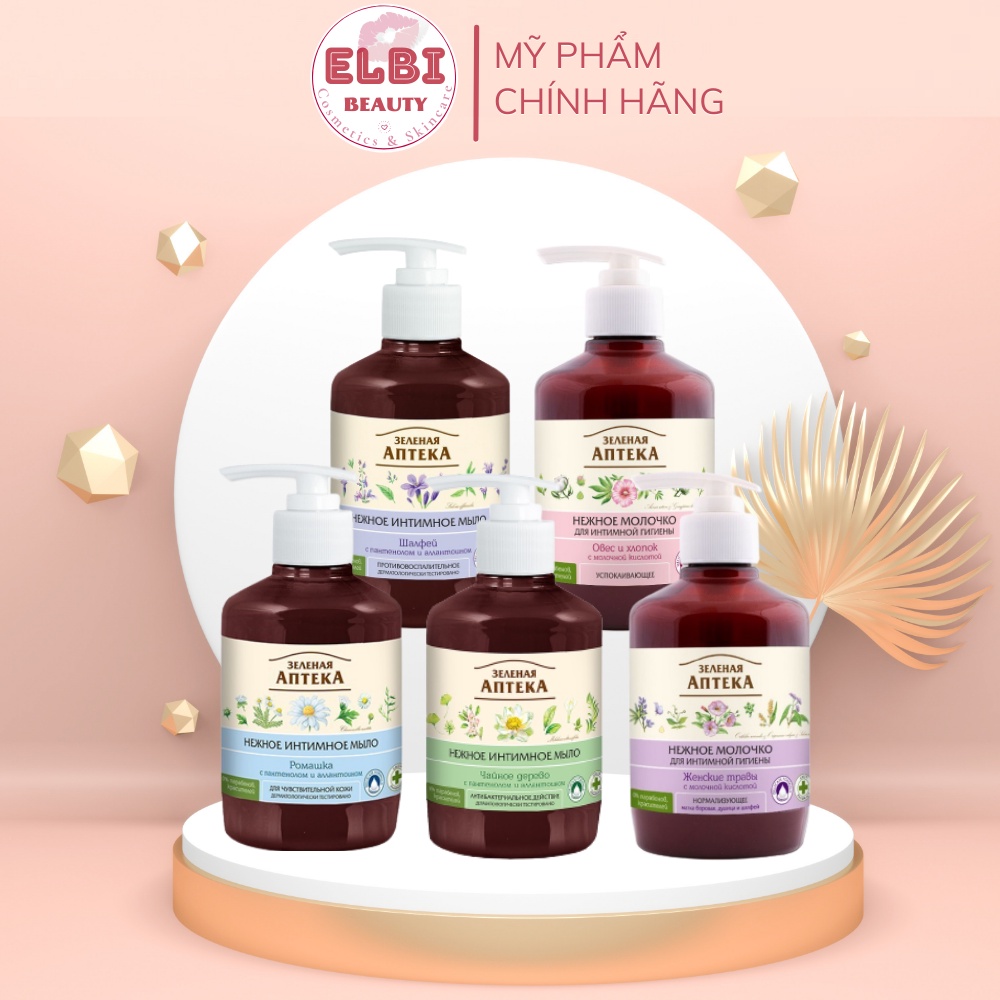 Dung Dịch Vệ Sinh Phụ Nữ Anteka Zelenaya Apteka Dạng Gel /Sữa 370ml - Elbi Beauty Cosmetics  SkincarA