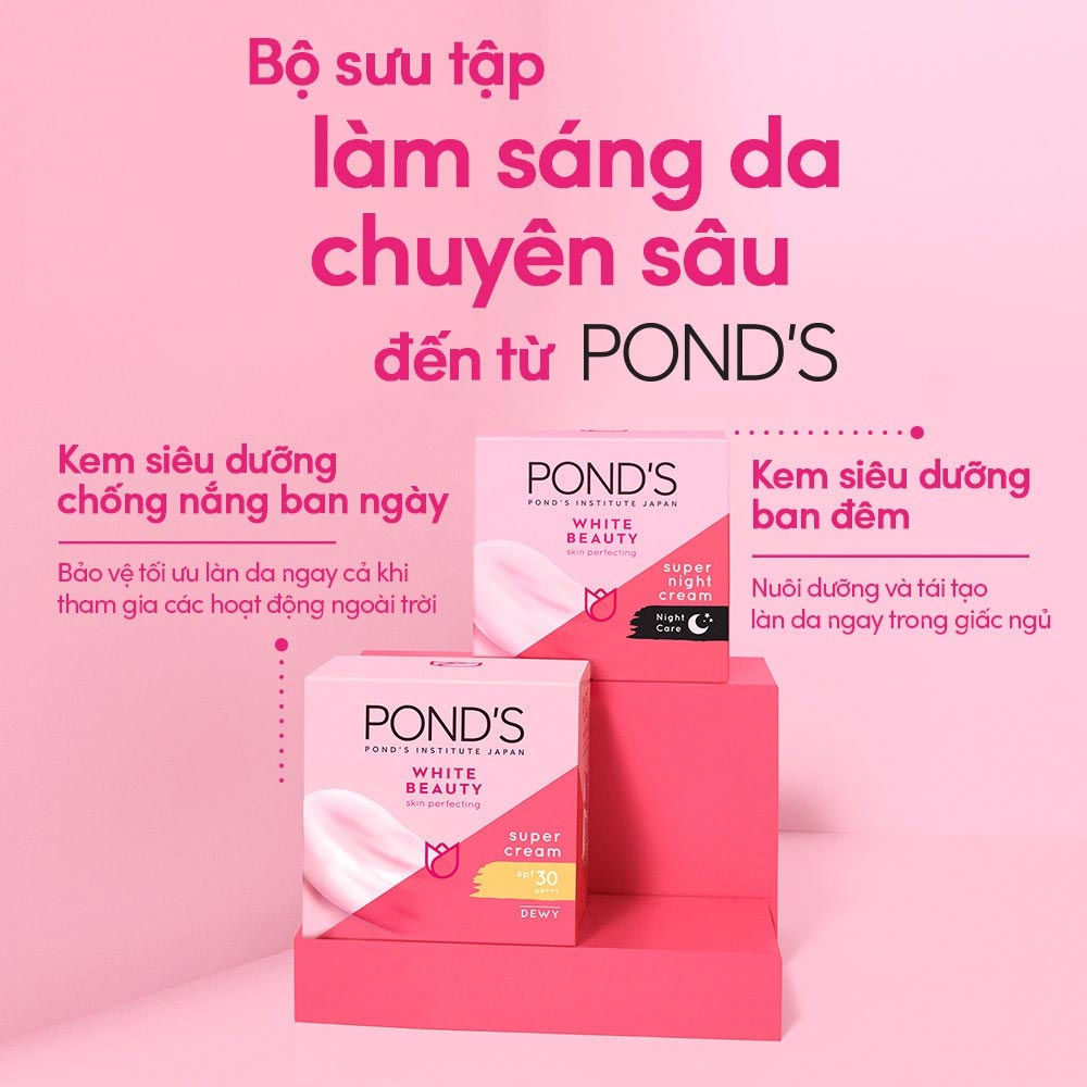 Kem Dưỡng Da Ponds Sáng Hồng Rạng Rỡ White Beauty Super Cream 50g