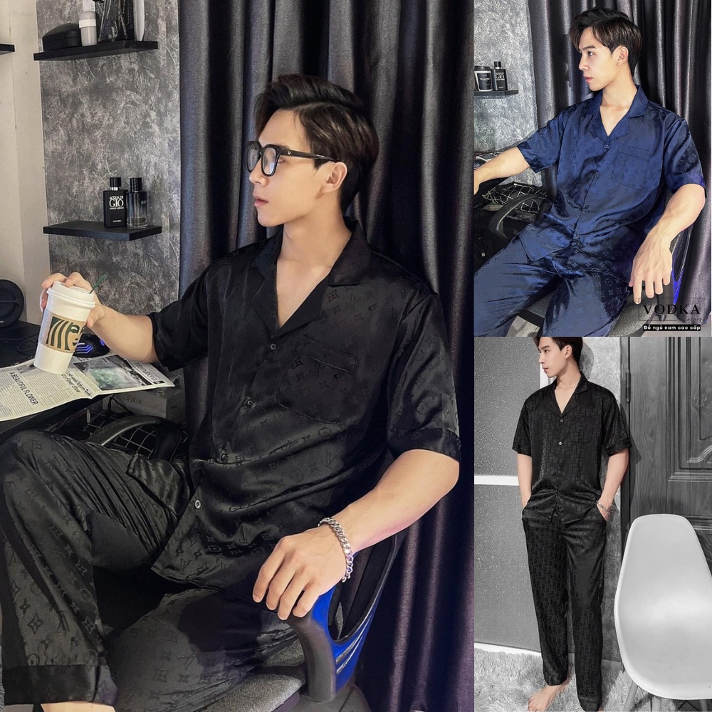 Bộ Pyjama Nam Bằng Lụa Gấm Mềm Mại Và Thoáng Mát Cho Mặc Nhà
