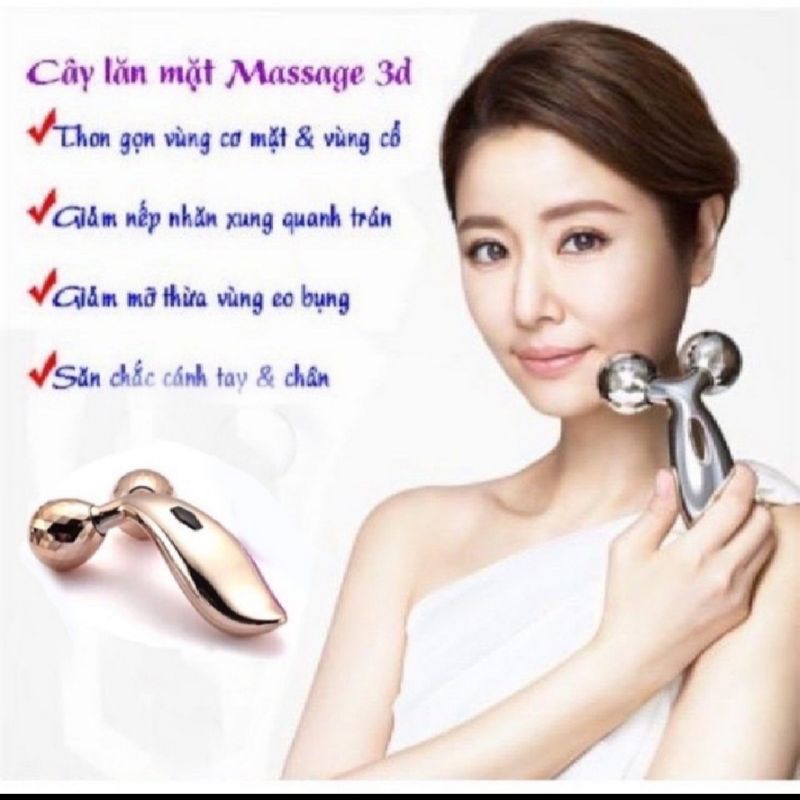 Con lăn massage mặt 3D cao cấp matxa toàn thân, cằm, mũi, bụng, tay, chân