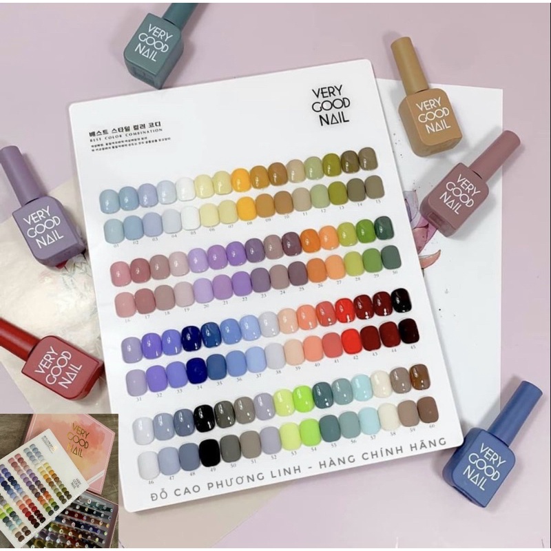 Set sơn gel very good nail 60 màu Fullbox hồng Tặng BẢNG MÀU + Base Top