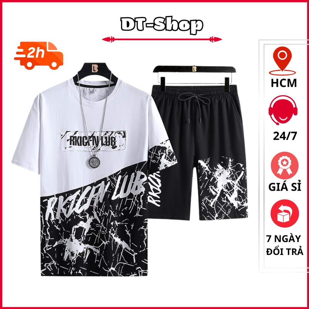 Bộ đồ thể thao nam DT SHOP - Bộ thể thao nam cột tay mùa hè với chất liệu thun co giãn 4 chiều.