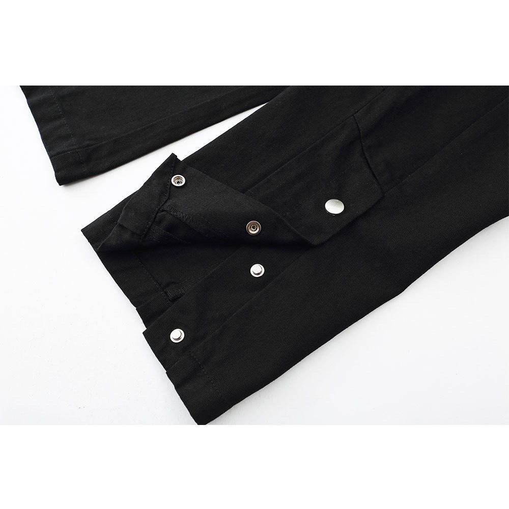 Quần Cargo Buttons Pants Big Size phong cách Streetwear nam, ống rộng kaki túi hộp, 3 cúc bấm dáng xuông. - Ảnh 4
