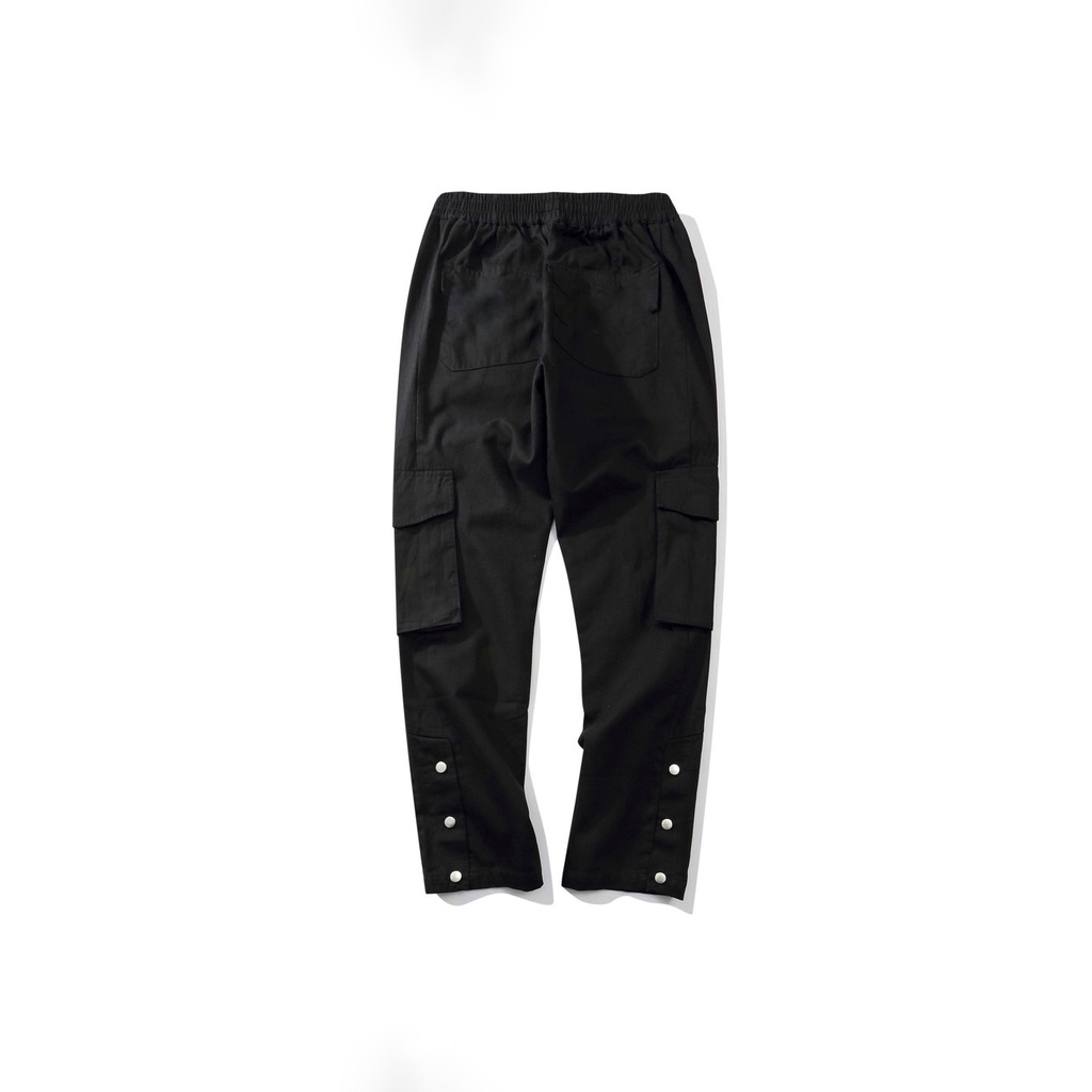 Quần Cargo Buttons Pants Big Size phong cách Streetwear nam, ống rộng kaki túi hộp, 3 cúc bấm dáng xuông. - Ảnh 3