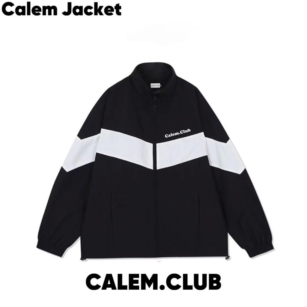 Áo Khoác dù Cổ Bẻ Calem.Club Đen Phối Màu form rộng năng động chất liệu dù 2 lớp cao cấp - Ảnh 3