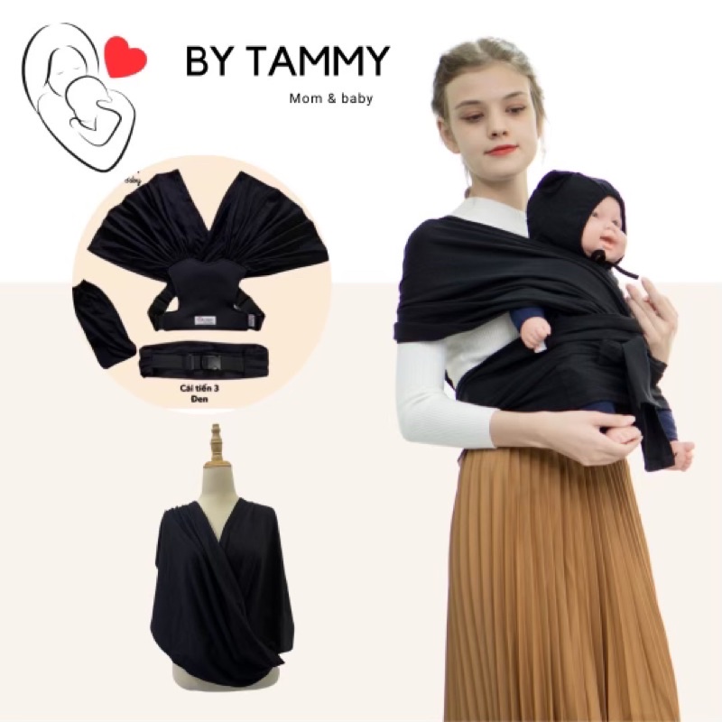 - Địu vải sling cho bé- Chỉnh size, trợ lực bấm