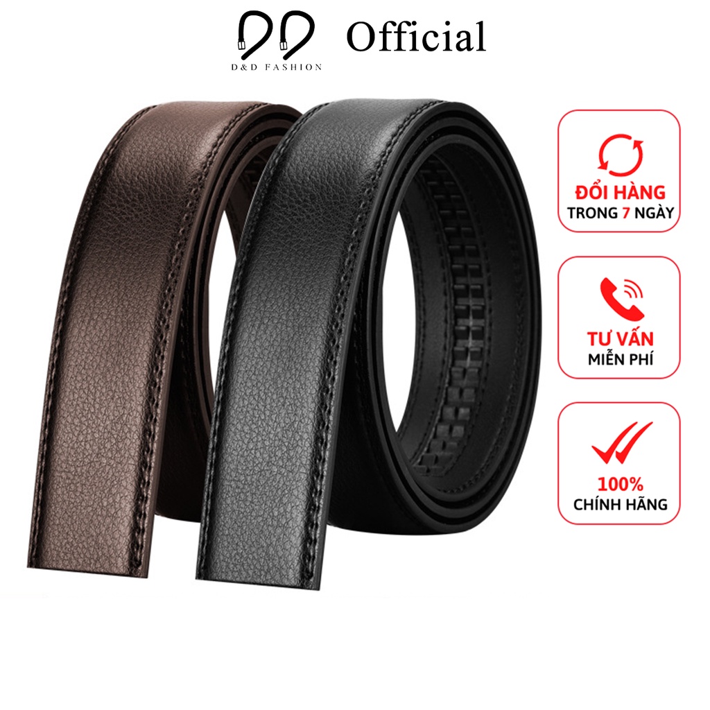 Thắt Lưng Nam Da Thật Dòng Khóa Tự Động, Thiết Kế 2 Viền Không Đầu Khóa - Mã DDF20 của DD Fashion