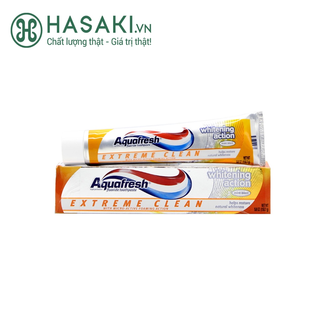 Kem Đánh Răng Aquafresh Phục Hồi Độ Sáng Tự Nhiên Extreme Clean Whitening Action 158.7g Hasaki