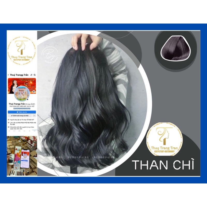 Sét Thuốc Nhuộm Tóc Than Chì kèm oxi và gang tay giá gốc