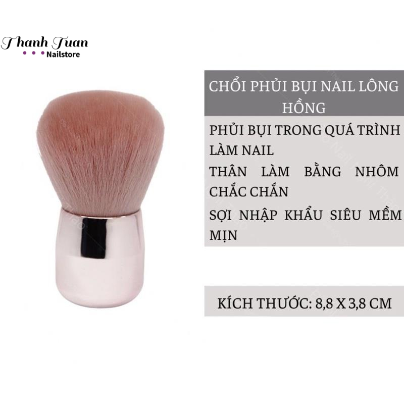 Chổi phủi bụi Nail lông hồng,đánh phấn trang điểm - Phụ kiện đồ nail Thanh Tuấn