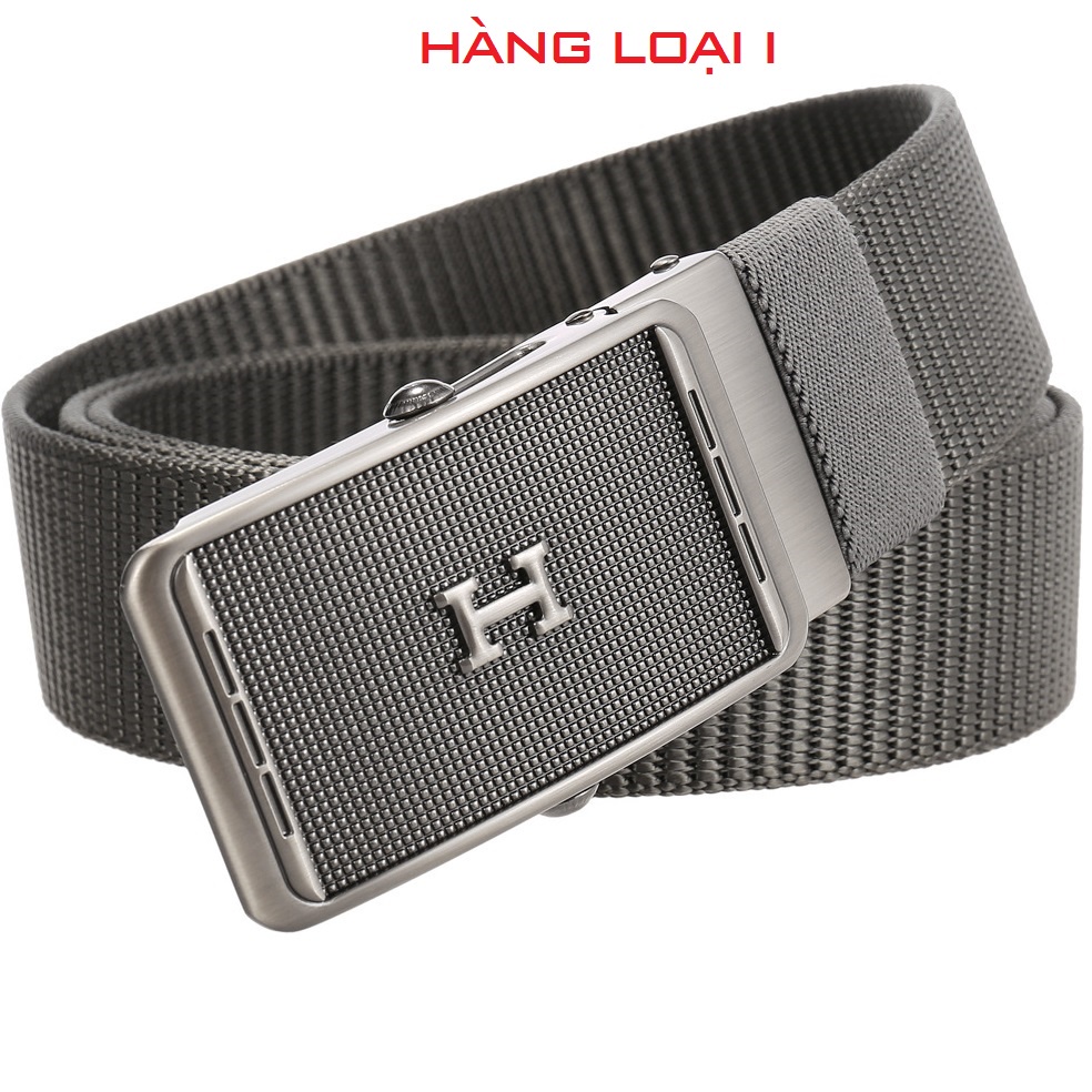 HL68 - Đảm bảo bền đẹp với Thắt lưng Nam vải Canvas có khóa luồn con lăn hợp kim không gỉ.