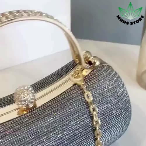 Túi Xách Nữ Cầm Tay Tiểu Thư Sang Trọng Đi Dự Tiệc Cưới Kim Sa Lấp Lánh Đẹp - Ảnh 2