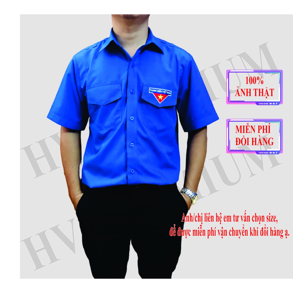 Áo đoàn Logo Thêu Vải Kate Bền Màu Cao - Dành cho Thanh Niên Nam Nữ