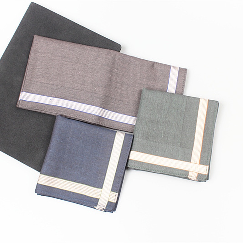 Bộ 3/5 khăn tay cotton mềm, thấm hút mồ hôi kích thước 43*43cm dành cho nam giới
