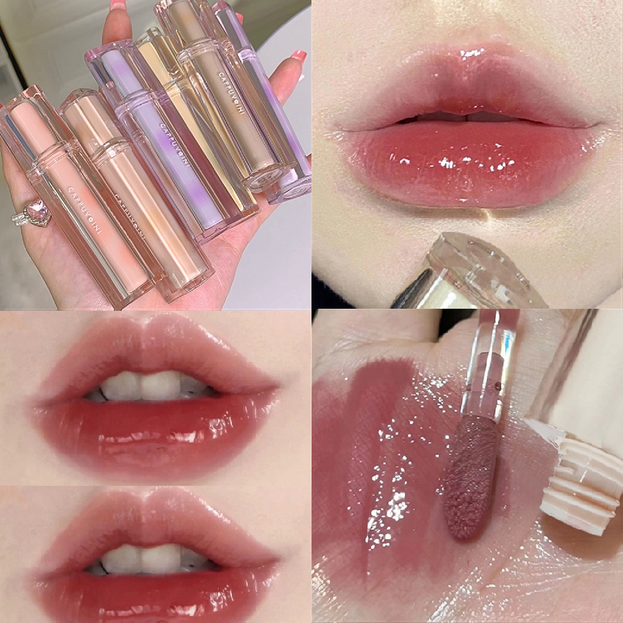 Son Bóng CAPPUVINI Pha Lê Màu Nude Nhạt Mềm Mượt Nuôi Dưỡng Môi Chống Thấm Nước MM