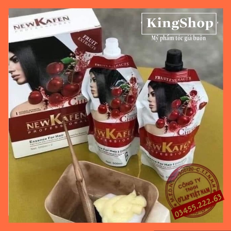 Nhuộm Đen New Kafen Thảo Dược Nhuộm Không Sót Da Đầu Hộp 500ml X2