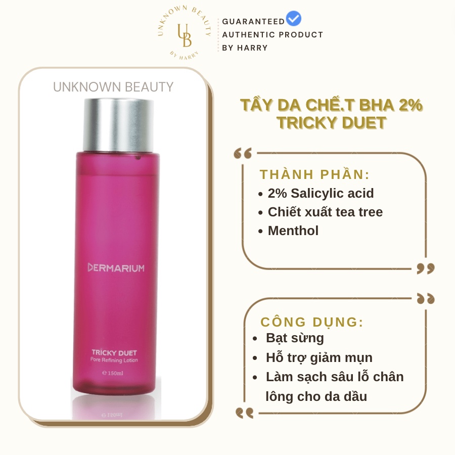 Toner Làm Sạch Dermarium Tricky Duet 2% Salicylic Acid 150ml | Unknown Beauty