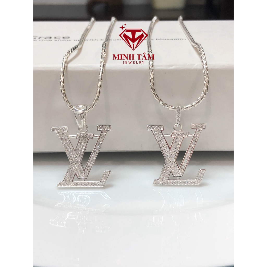 "Dây chuyền nam mặt LV size nhỏ làm từ bạc ta - Sản phẩm của Minh Tâm Jewelry"