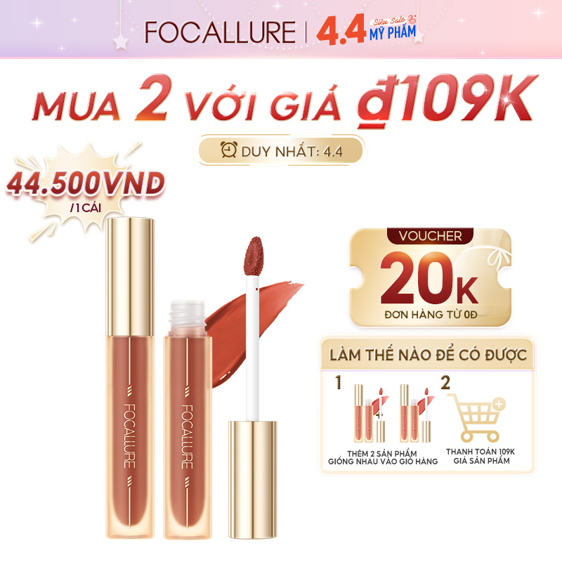 Son Lì Dưỡng Ẩm FOCALLURE tông màu hổ phách chống dính lâu trôi 27g 3 màu tùy chọn