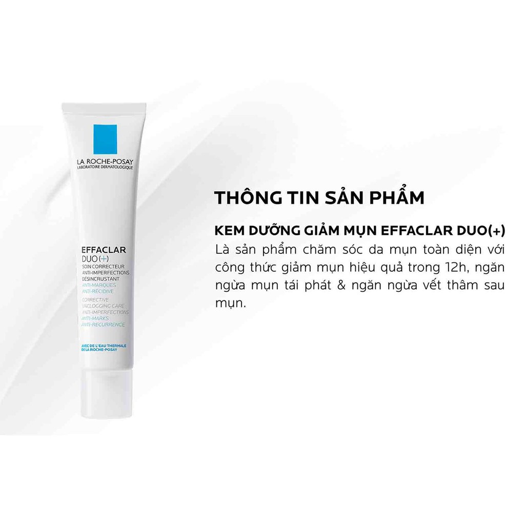 Kem dưỡng La Roche-Posay Effaclar Duo Plus giảm mụn, ngừa vết thâm 40ml