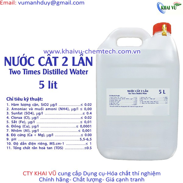 1 Lít Nước cất 2 lần Mua nhiều giá tự động giảm