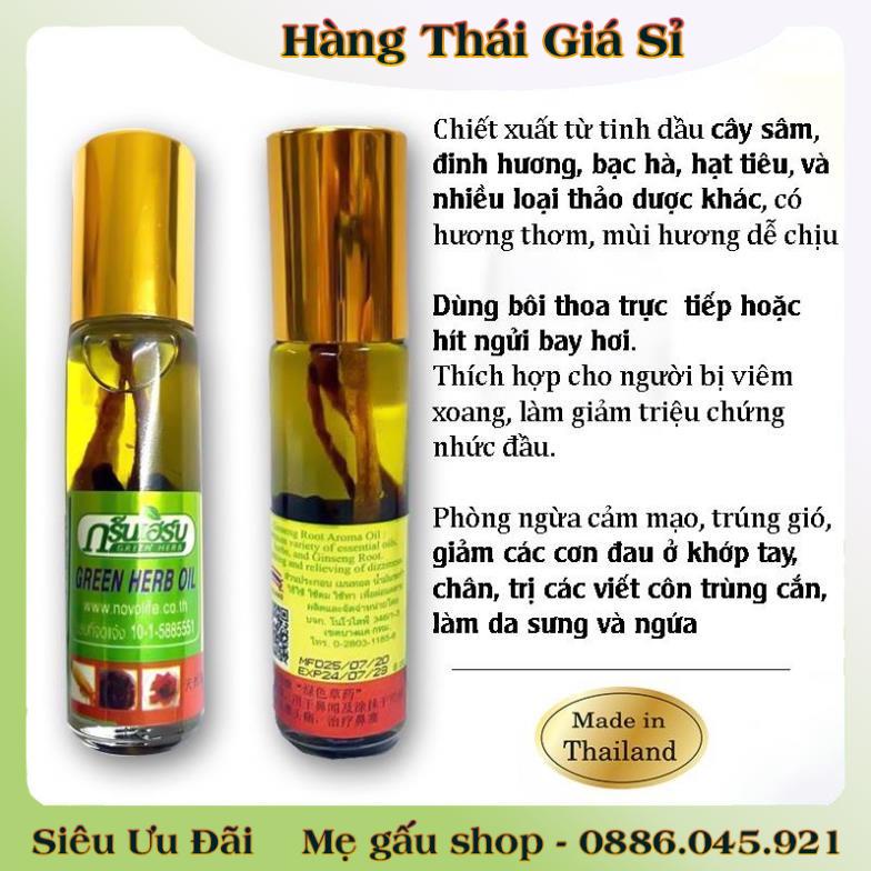 Dầu thảo dược nhân sâm Green Herb Oil Thái Lan - Date Mới Đủ Bill