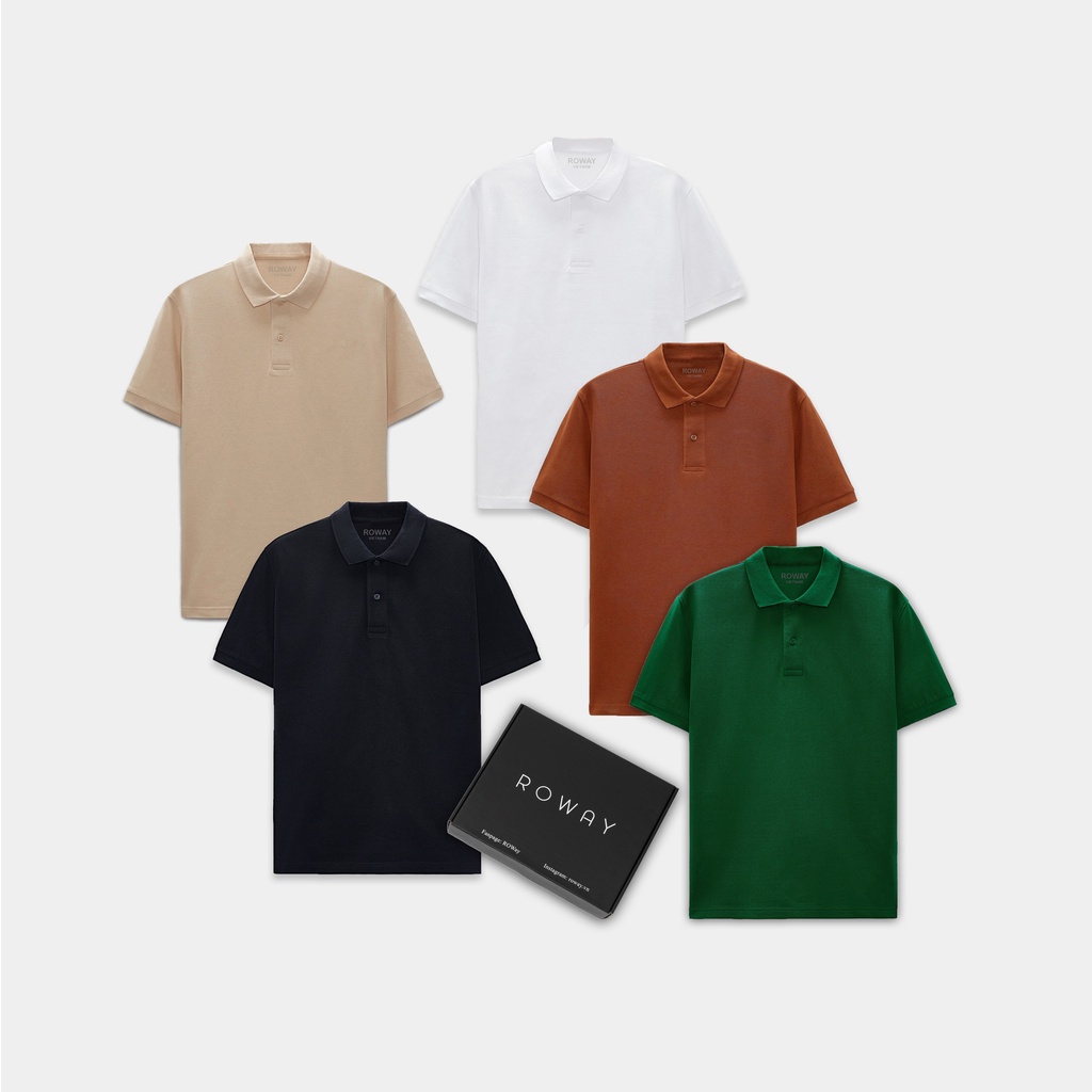 Áo thun polo nam ROWAY cotton thoáng mát, thấm hút, không nhăn form regular, polo trơn - Ảnh 2