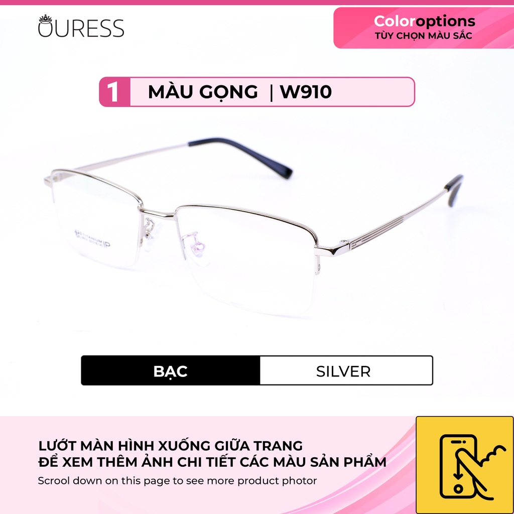 Gọng kính nam Vuông TITAN W MEN Titanium từ thương hiệu Ouress W910 danh tiếng, kiểu dáng thời thượng và chất liệu cao cấp. - Ảnh 4