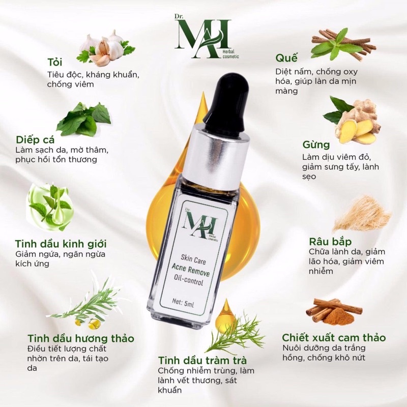 Serum DR MAI nguyên chất sạch mụn thâm 5ml doctor mai dành cho da dầu se kích lỗ chân lông chính hãng - Ảnh 3