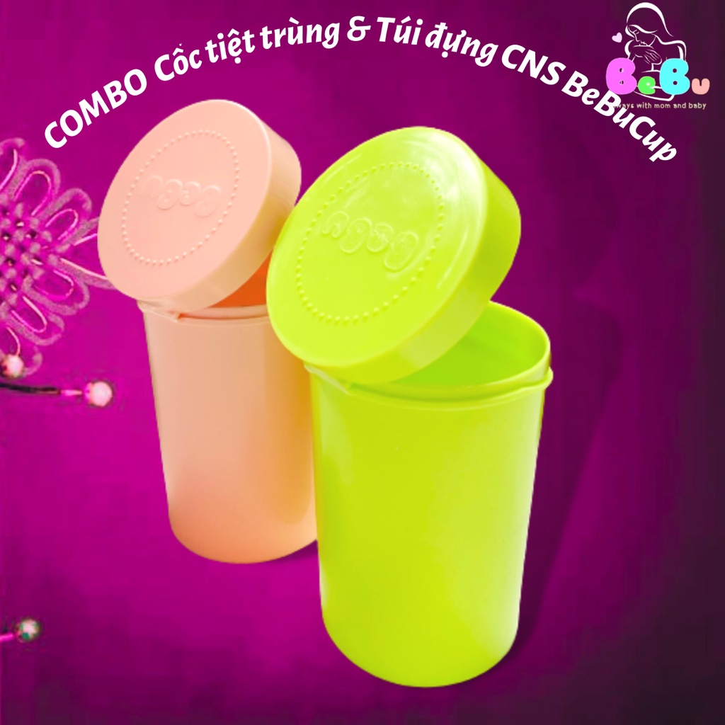 BỘ SẢN PHẨM CỐC NGUYỆT SAN BEBUCUP VỚI BAO BÌ VÀ CỐC TIỆT TRÙNG CHUYÊN DỤNG