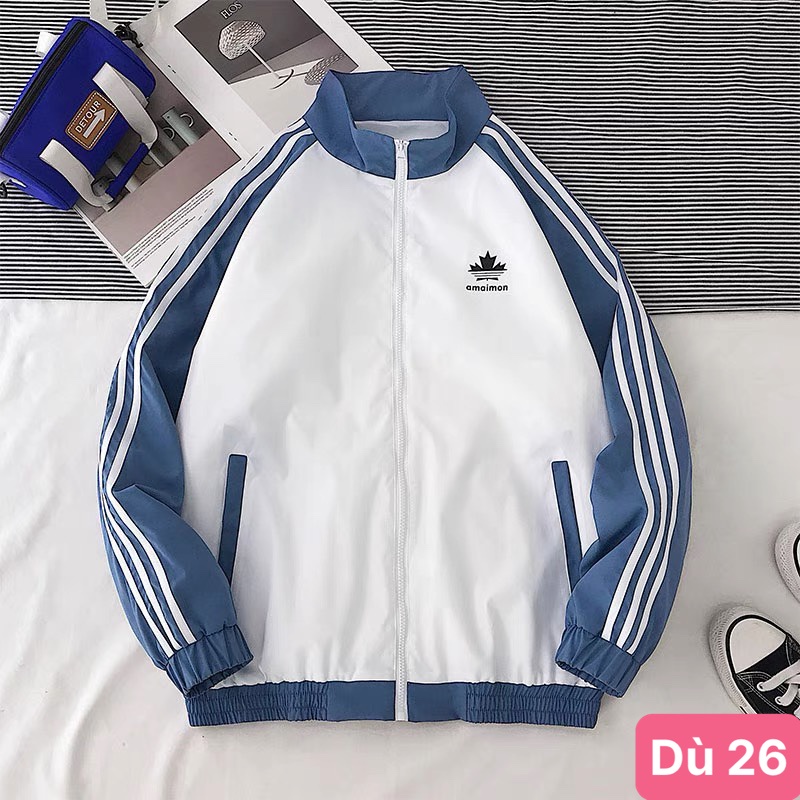 Áo khoác dù nam nữ màu đen trắng 3 sọc chất liệu dù gió 2 lớp cao cấp dáng from bóng chày bomber đẹp HD003 Nhiều mẫu mới - Ảnh 4