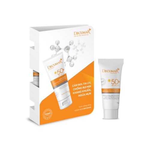 Hàng tặng Sample Kem chống nắng kiểm soát nhờn da mụn Decumar Advanced 5gr