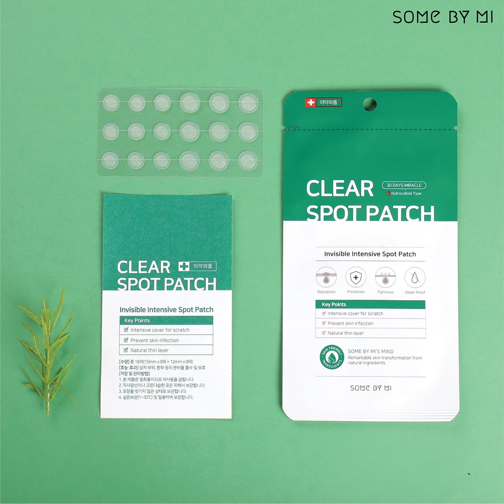 Miếng Dán Giảm Mụn SOME BY MI CLEAR SPOT PATH Clear Spot Patch SET 18 MIẾNG