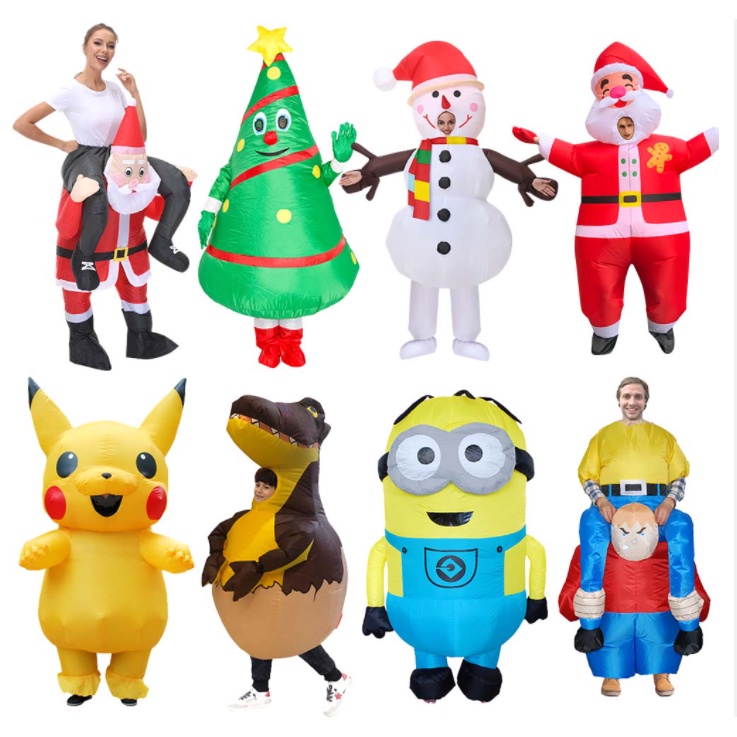 Bộ Đồ Hóa Trang Ông Già Noel Tuần Lộc Có Bơm Hơi - Phù Hợp Cho Cả Người Lớn Và Trẻ Em